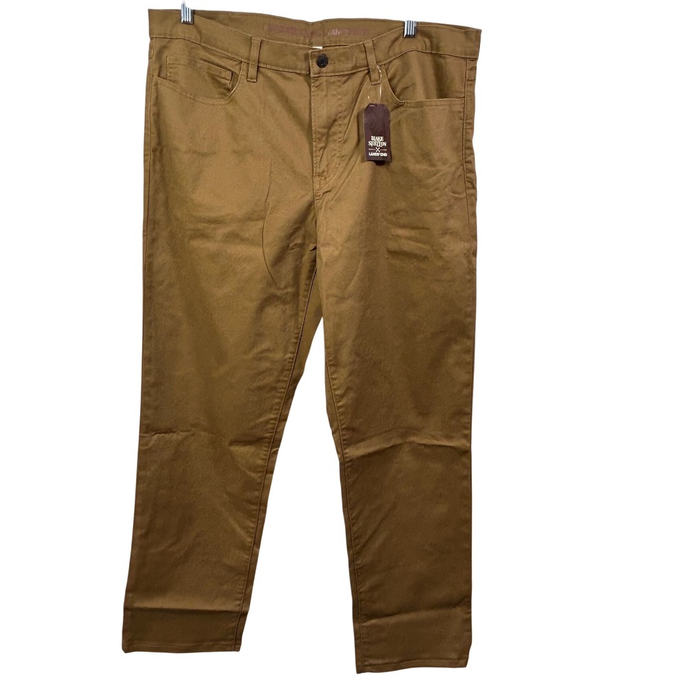 Lands End Blake Shelton Mens Hybrid 5 Pkt Pant Golden Oak Brown 38x31